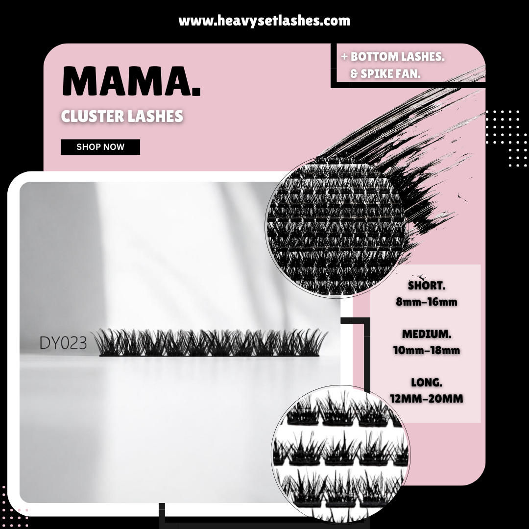 MAMA: CLUSTER LASHES WITH BOTTOM LASHES & SPIKE FANS by HEAVYSET.